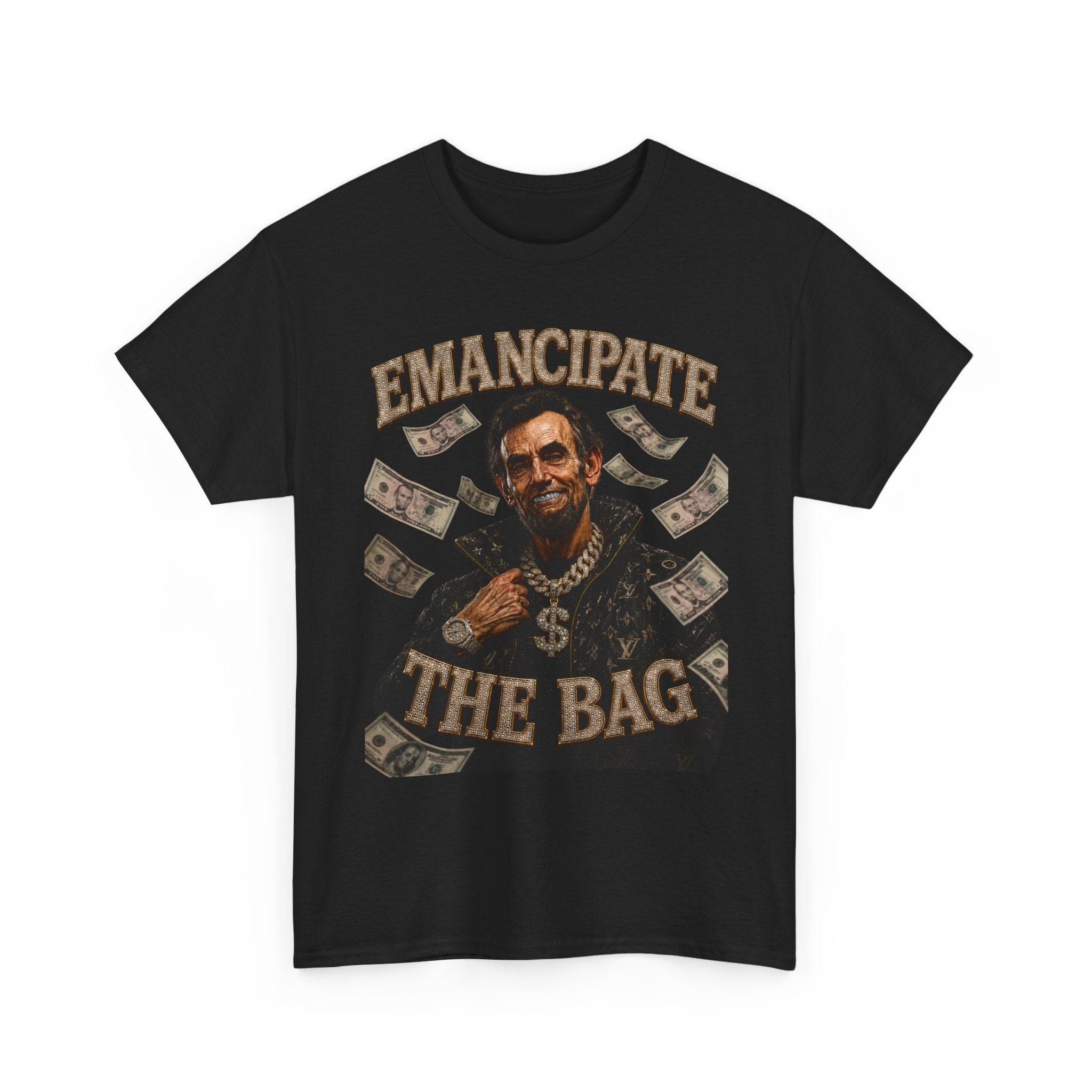 Emancipate The Bag T-Shirt — Funny Abraham Lincoln Money Graphic Tee