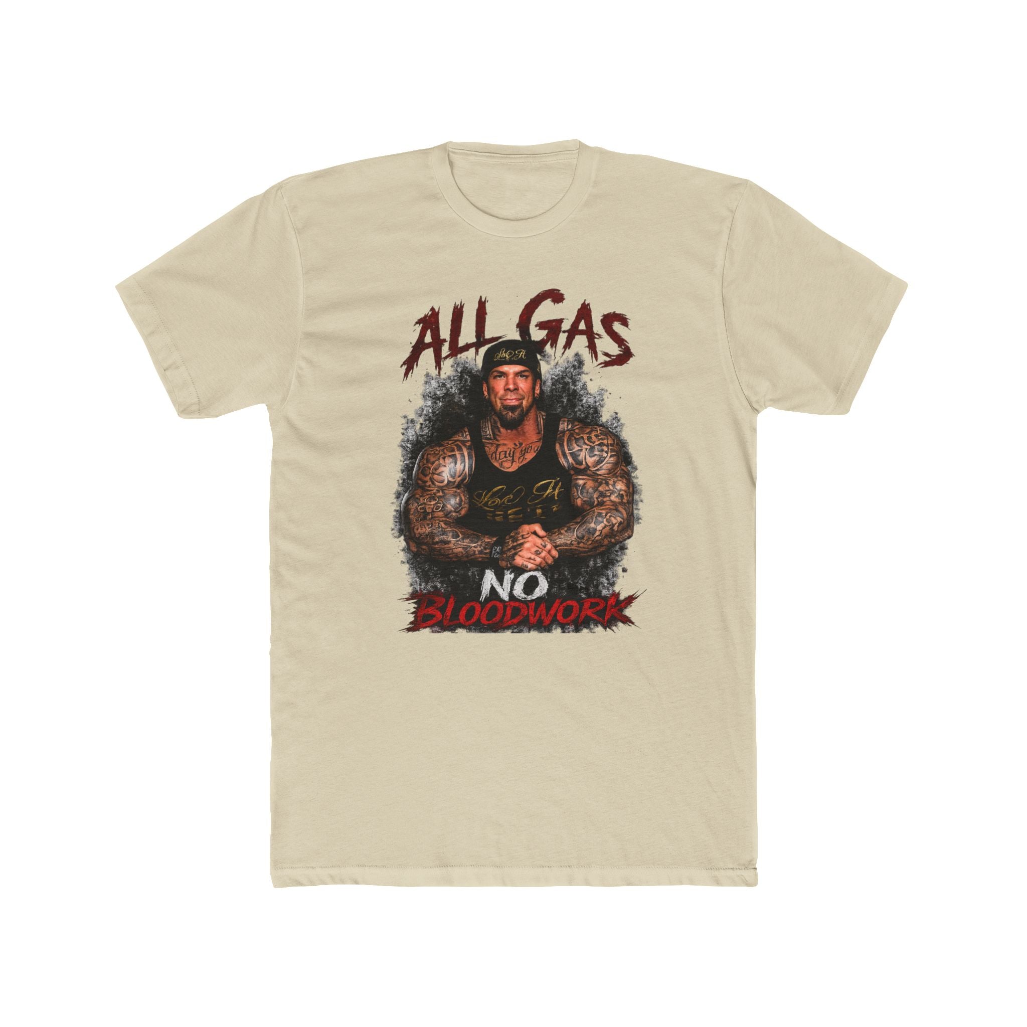 All Gas No Bloodwork T‑Shirt — Retro Tough Gym Tee