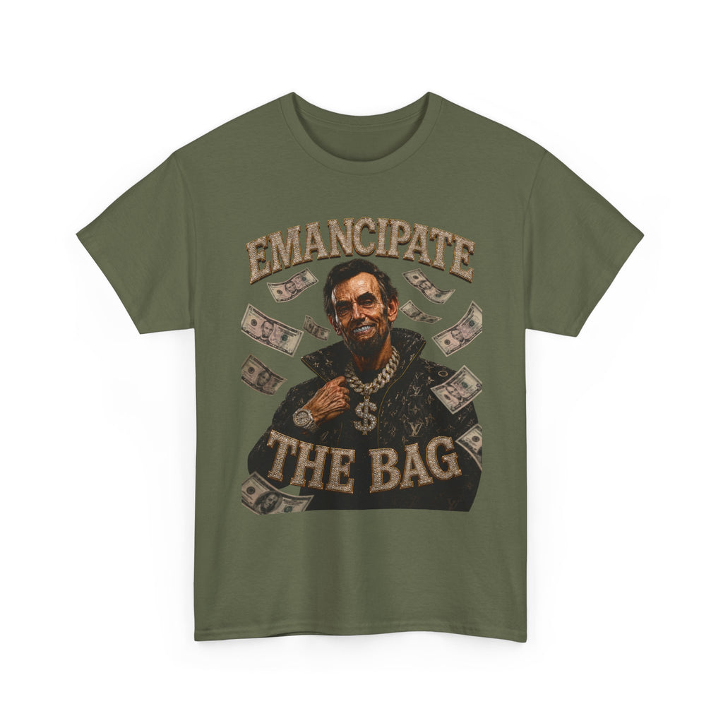 Emancipate The Bag T-Shirt — Funny Abraham Lincoln Money Graphic Tee