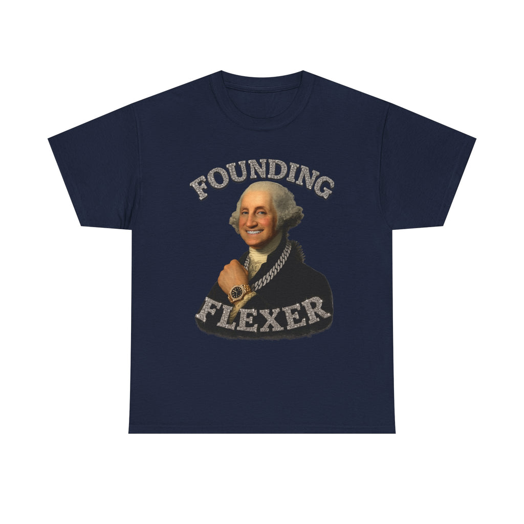 Founding Flexer T-Shirt — Funny George Washington Graphic Tee