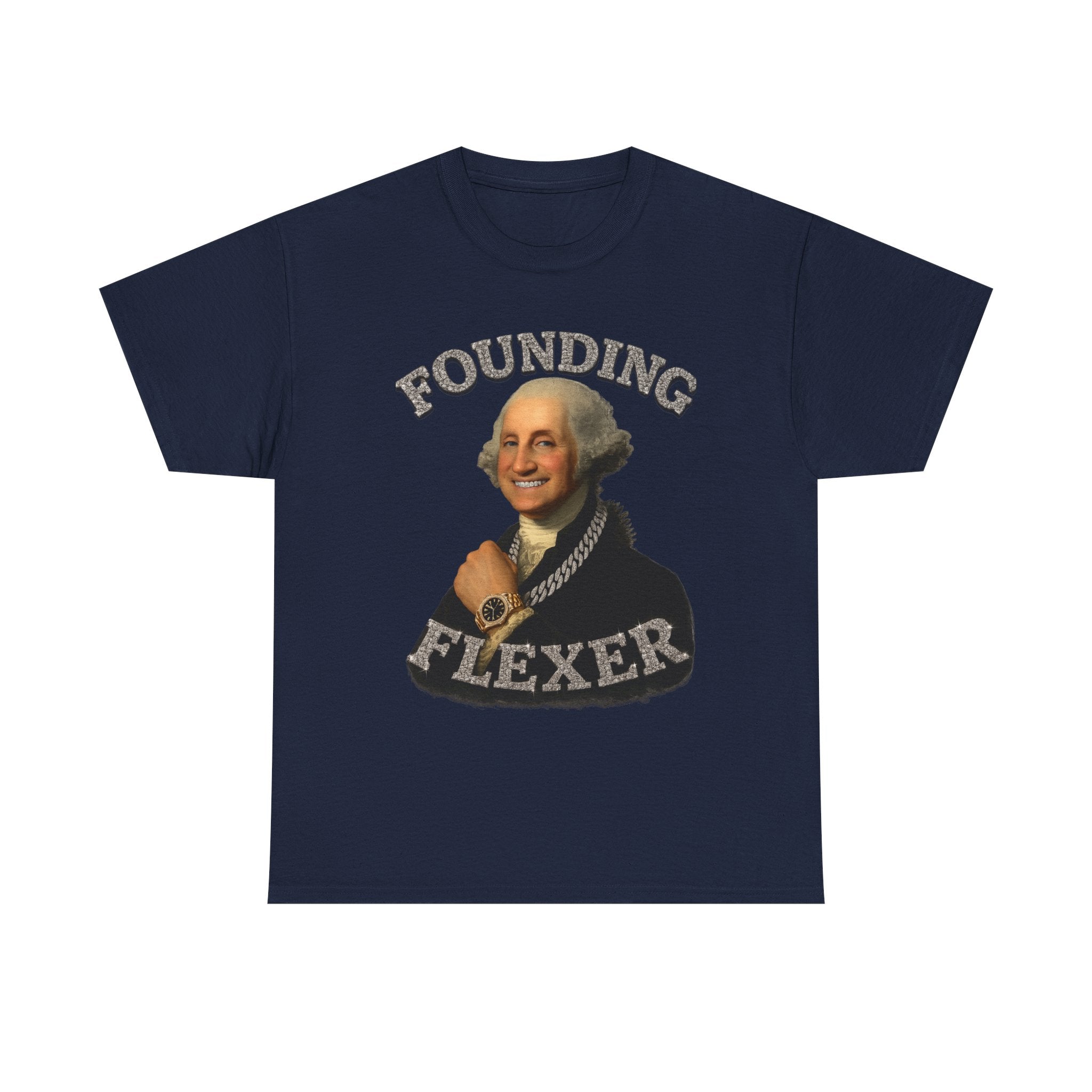 Founding Flexer T-Shirt — Funny George Washington Graphic Tee