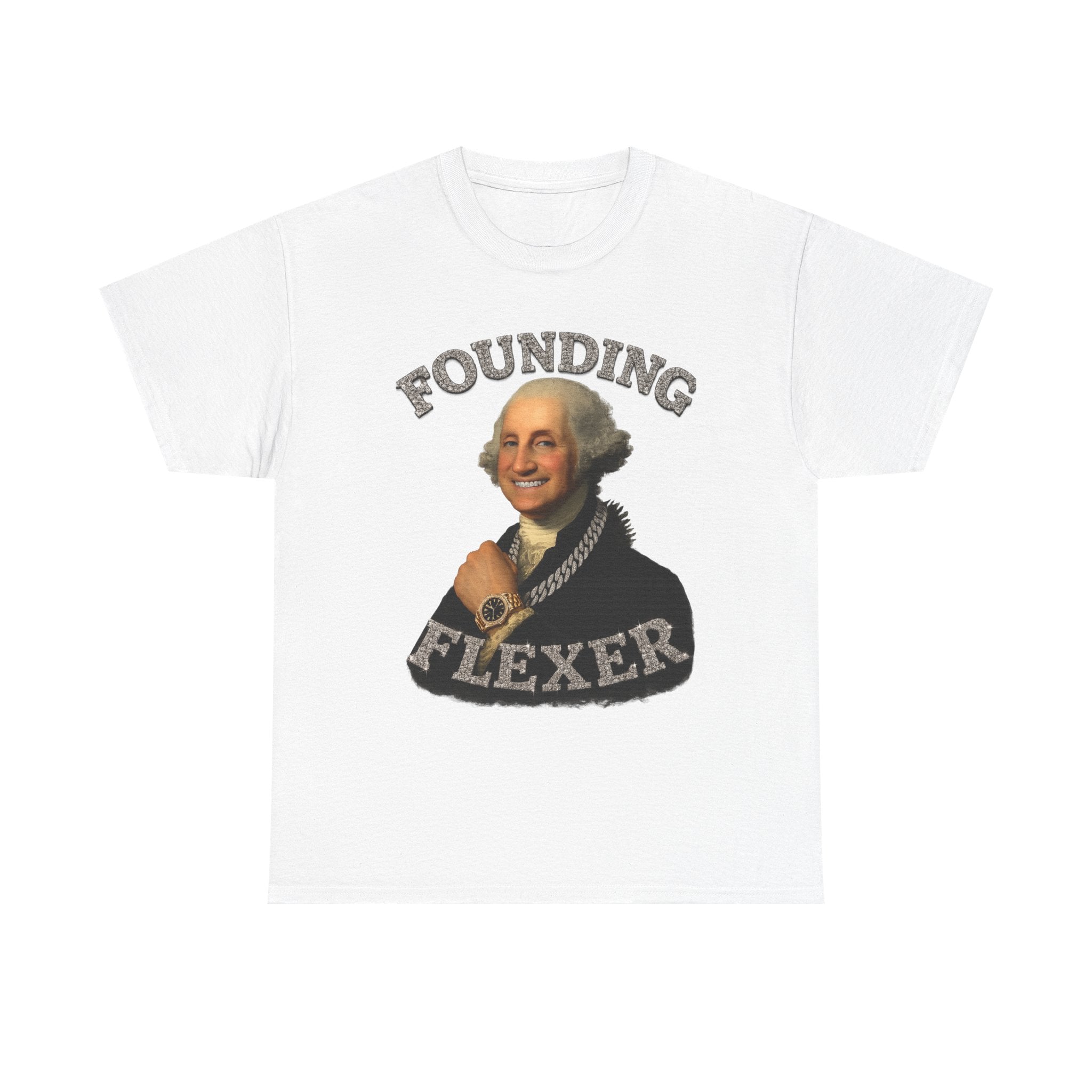 Founding Flexer T-Shirt — Funny George Washington Graphic Tee