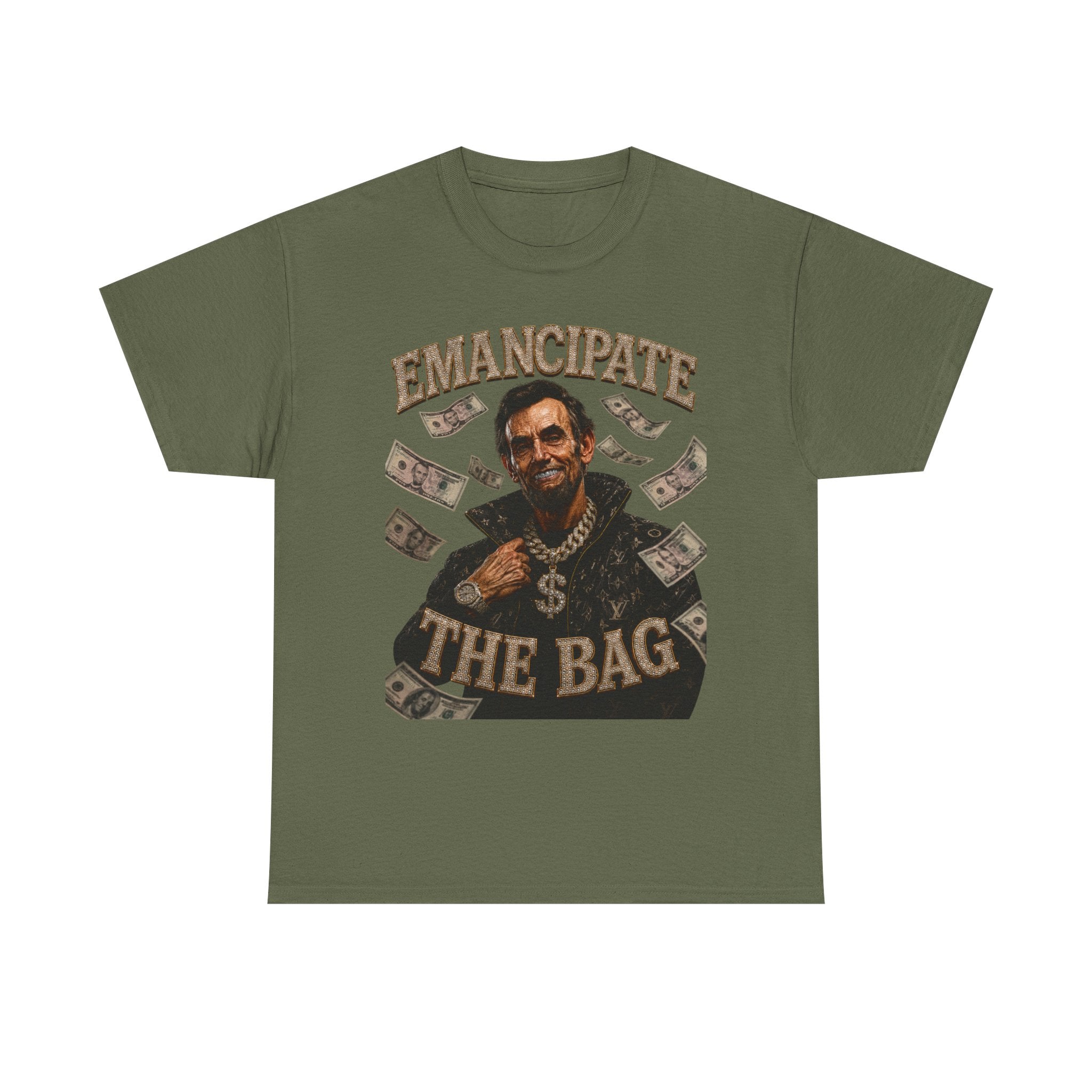 Emancipate The Bag T-Shirt — Funny Abraham Lincoln Money Graphic Tee
