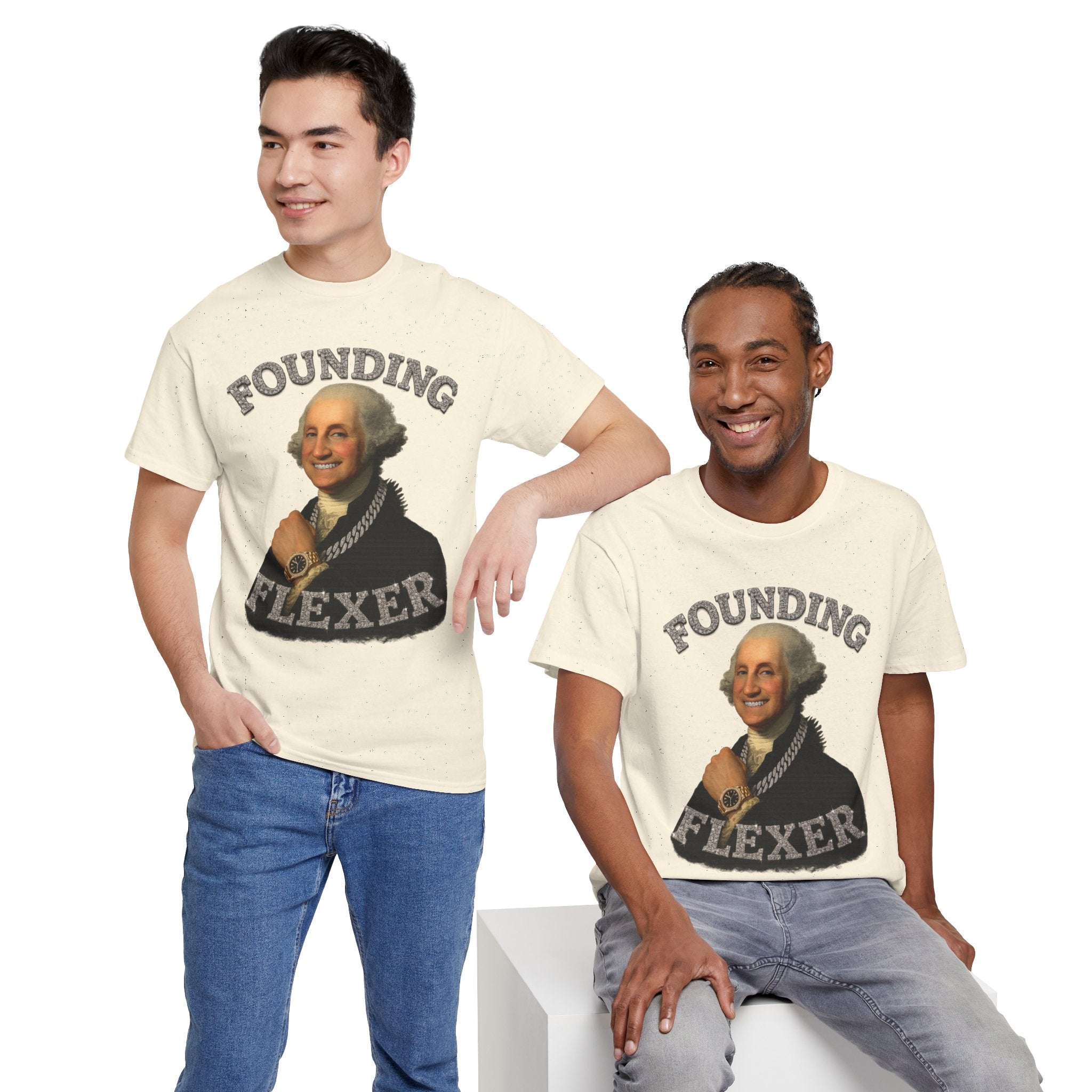 Founding Flexer T-Shirt — Funny George Washington Graphic Tee