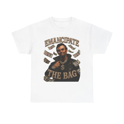 Emancipate The Bag T-Shirt — Funny Abraham Lincoln Money Graphic Tee