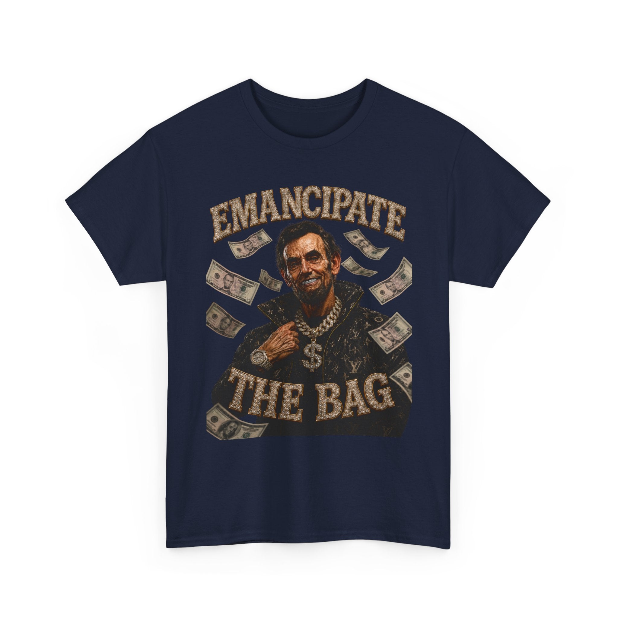 Emancipate The Bag T-Shirt — Funny Abraham Lincoln Money Graphic Tee