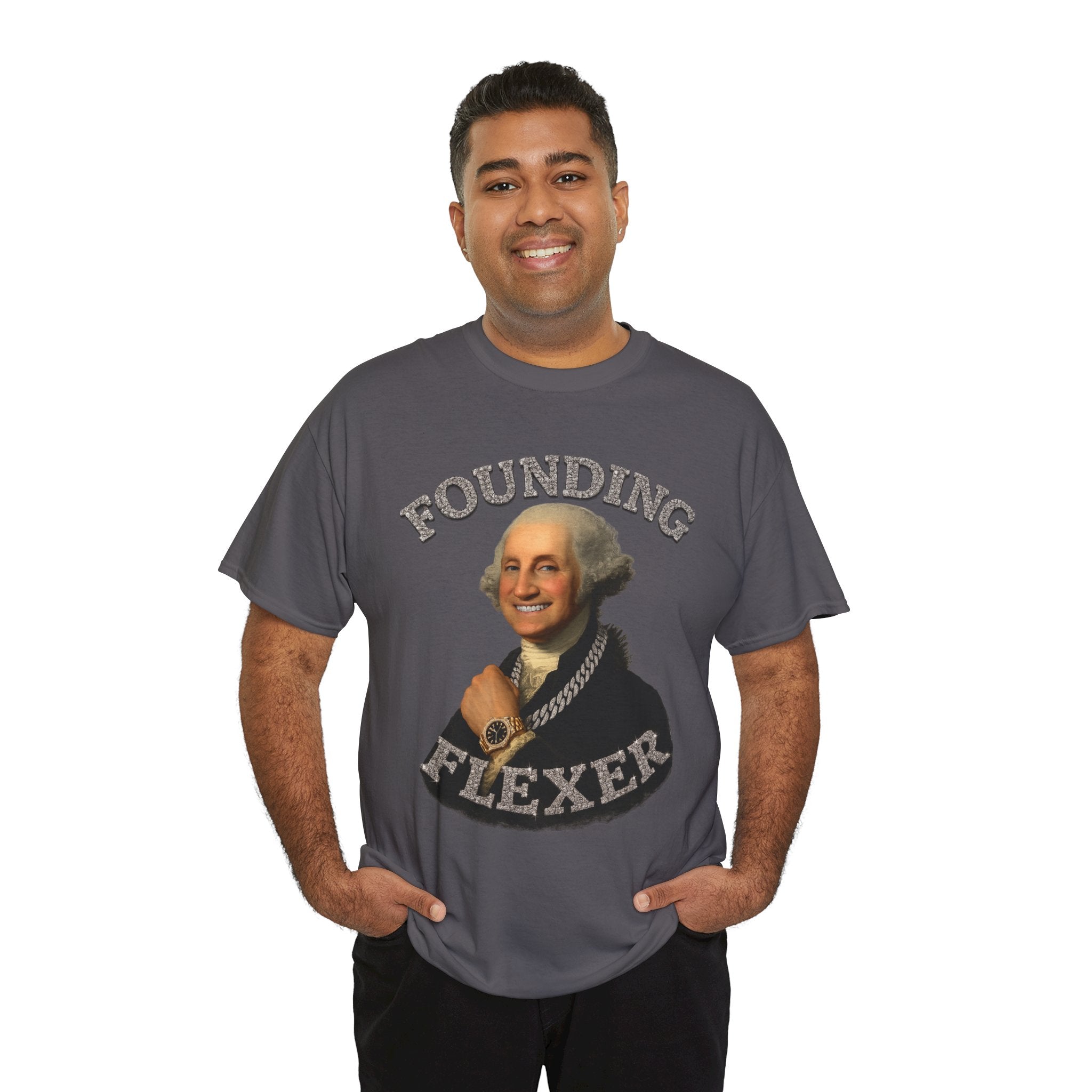 Founding Flexer T-Shirt — Funny George Washington Graphic Tee