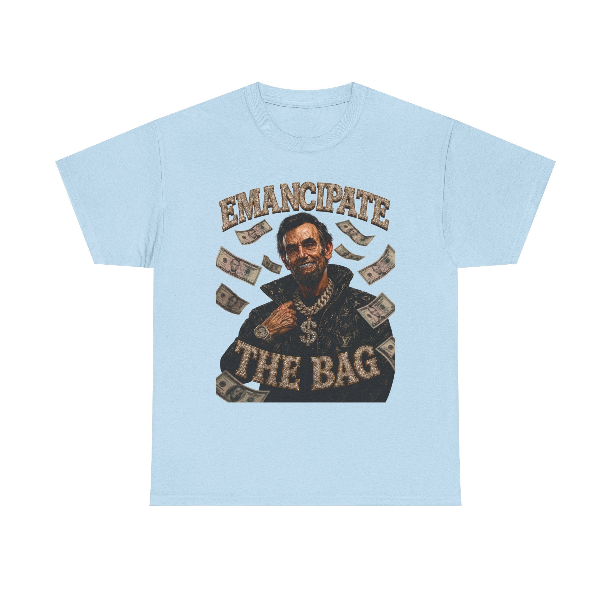 Emancipate The Bag T-Shirt — Funny Abraham Lincoln Money Graphic Tee