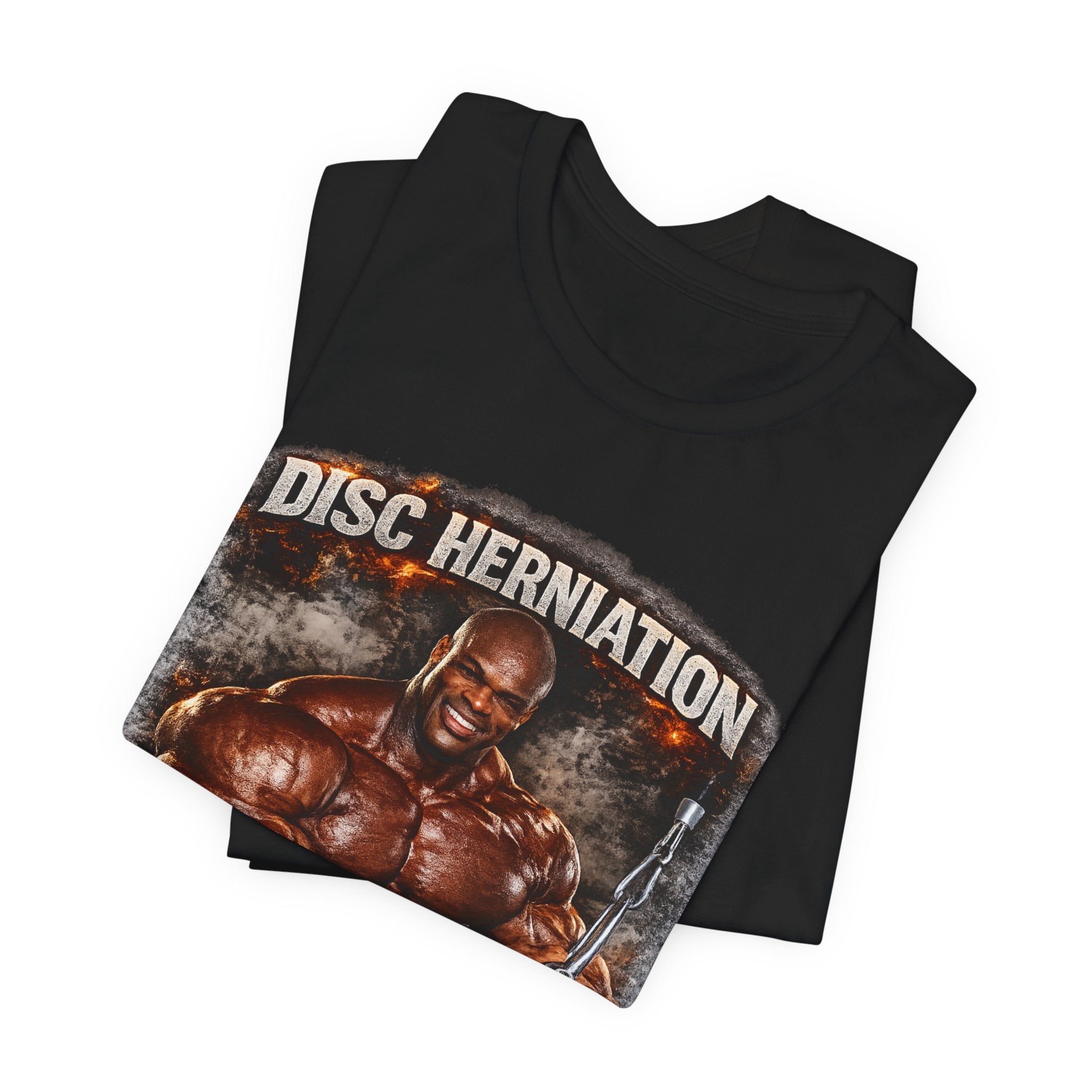 Disc Herniation Enthusiast T-Shirt — Funny Bodybuilder Back Pain Tee