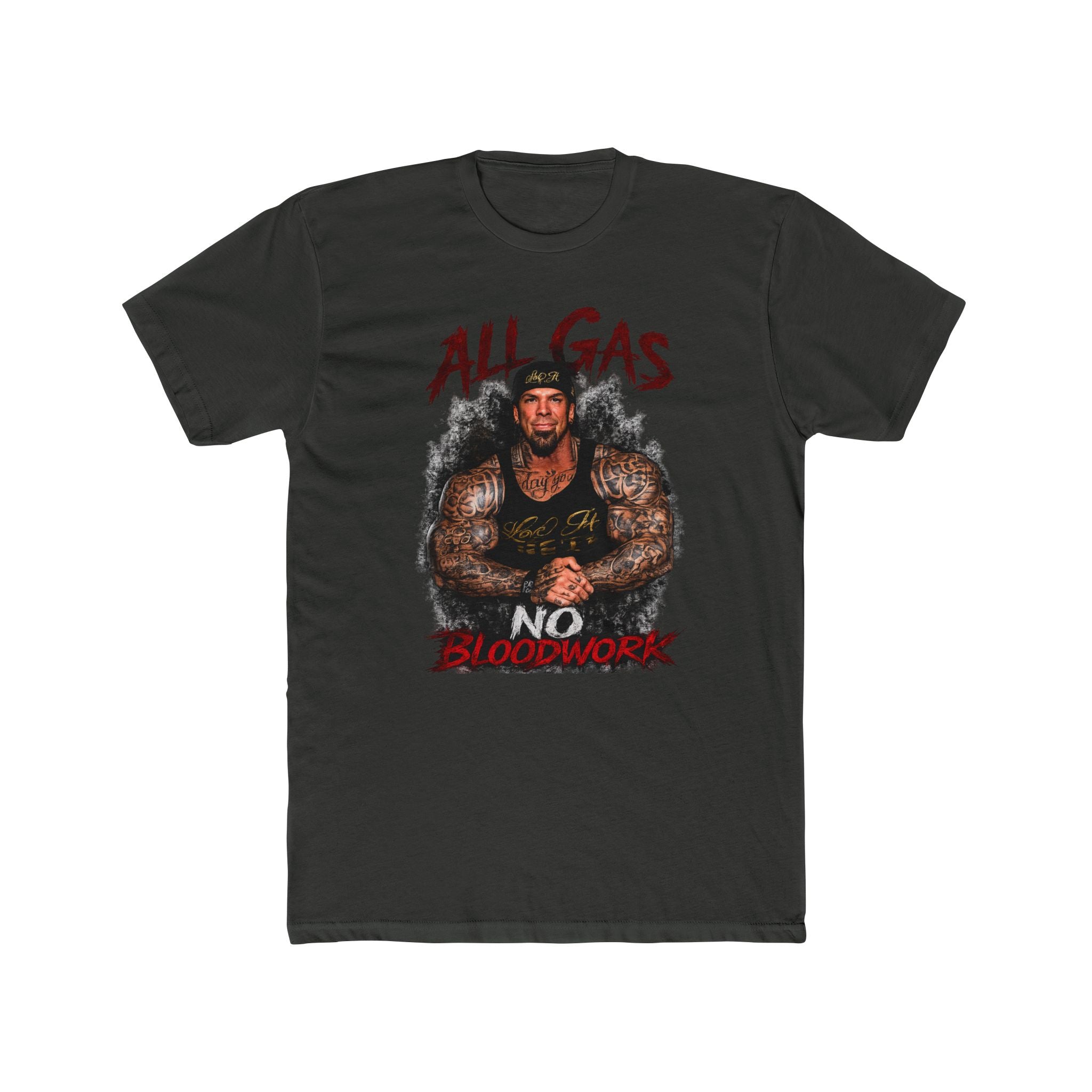 All Gas No Bloodwork T‑Shirt — Retro Tough Gym Tee