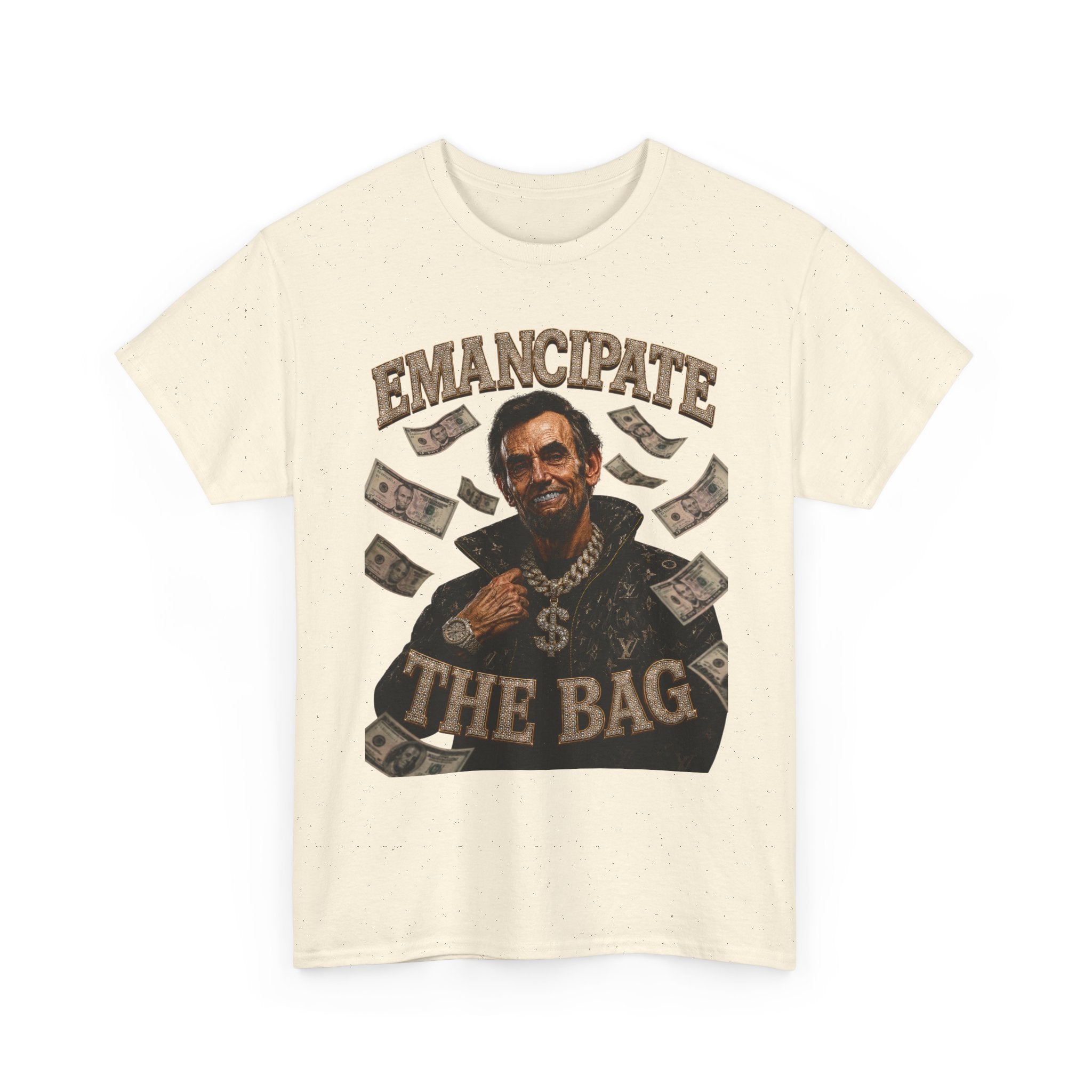 Emancipate The Bag T-Shirt — Funny Abraham Lincoln Money Graphic Tee