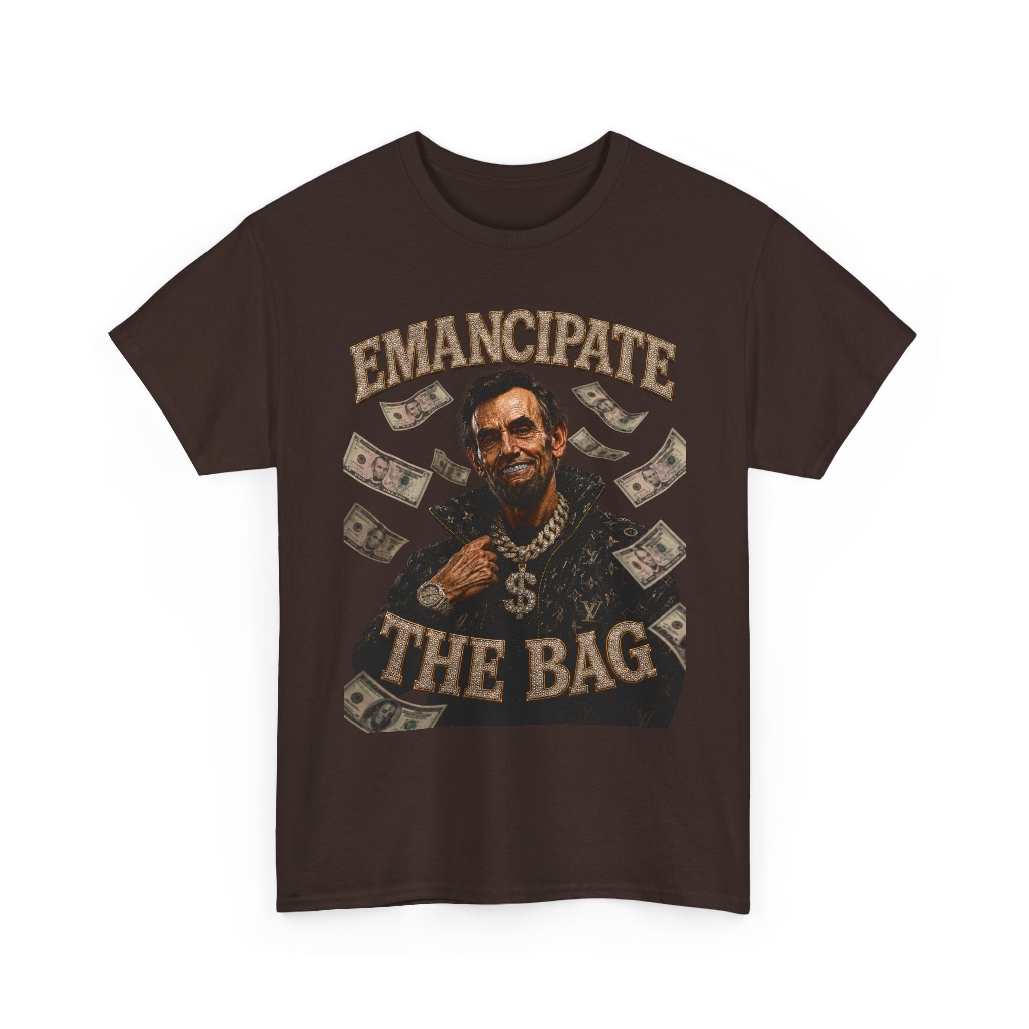 Emancipate The Bag T-Shirt — Funny Abraham Lincoln Money Graphic Tee