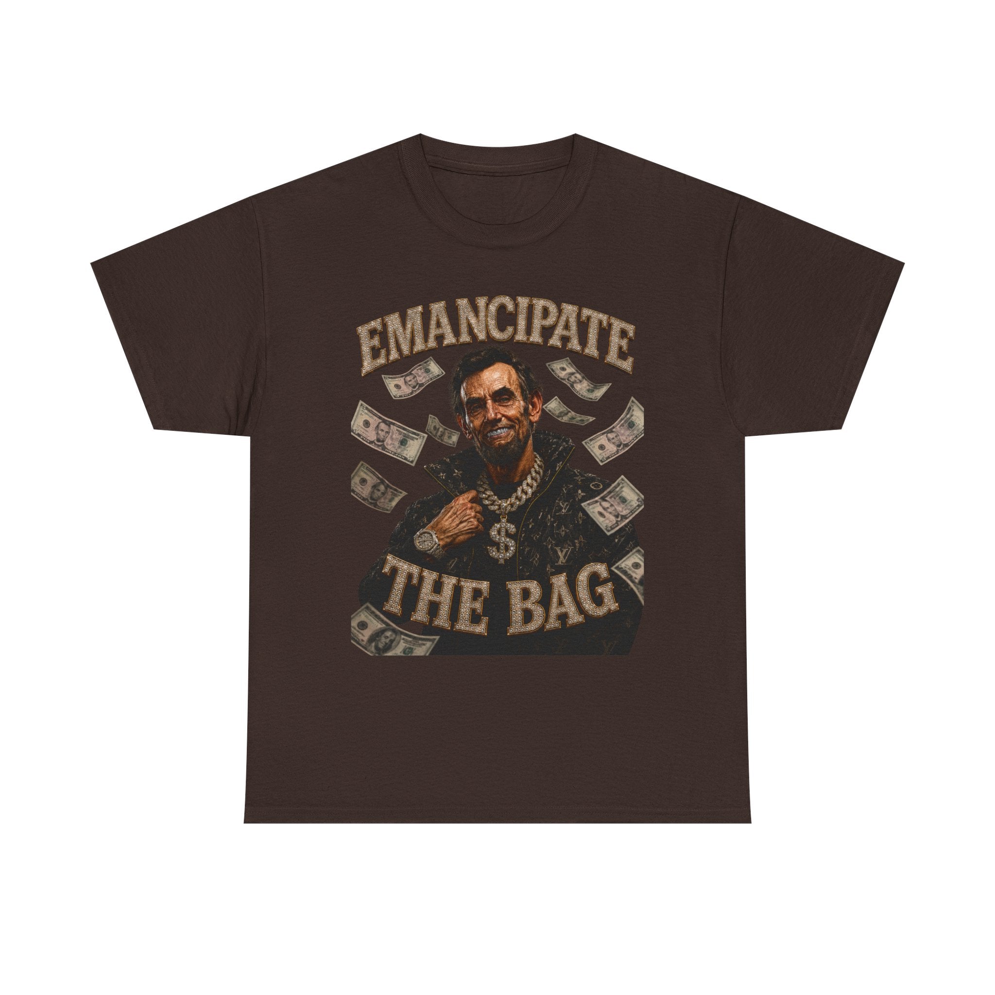 Emancipate The Bag T-Shirt — Funny Abraham Lincoln Money Graphic Tee