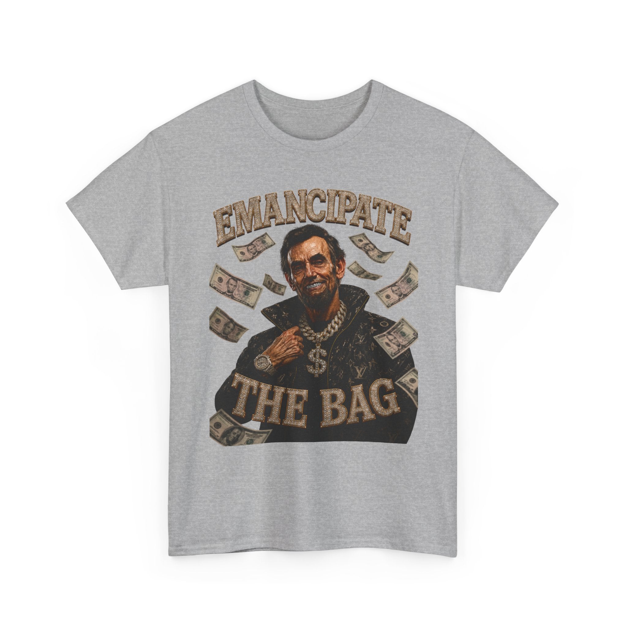 Emancipate The Bag T-Shirt — Funny Abraham Lincoln Money Graphic Tee