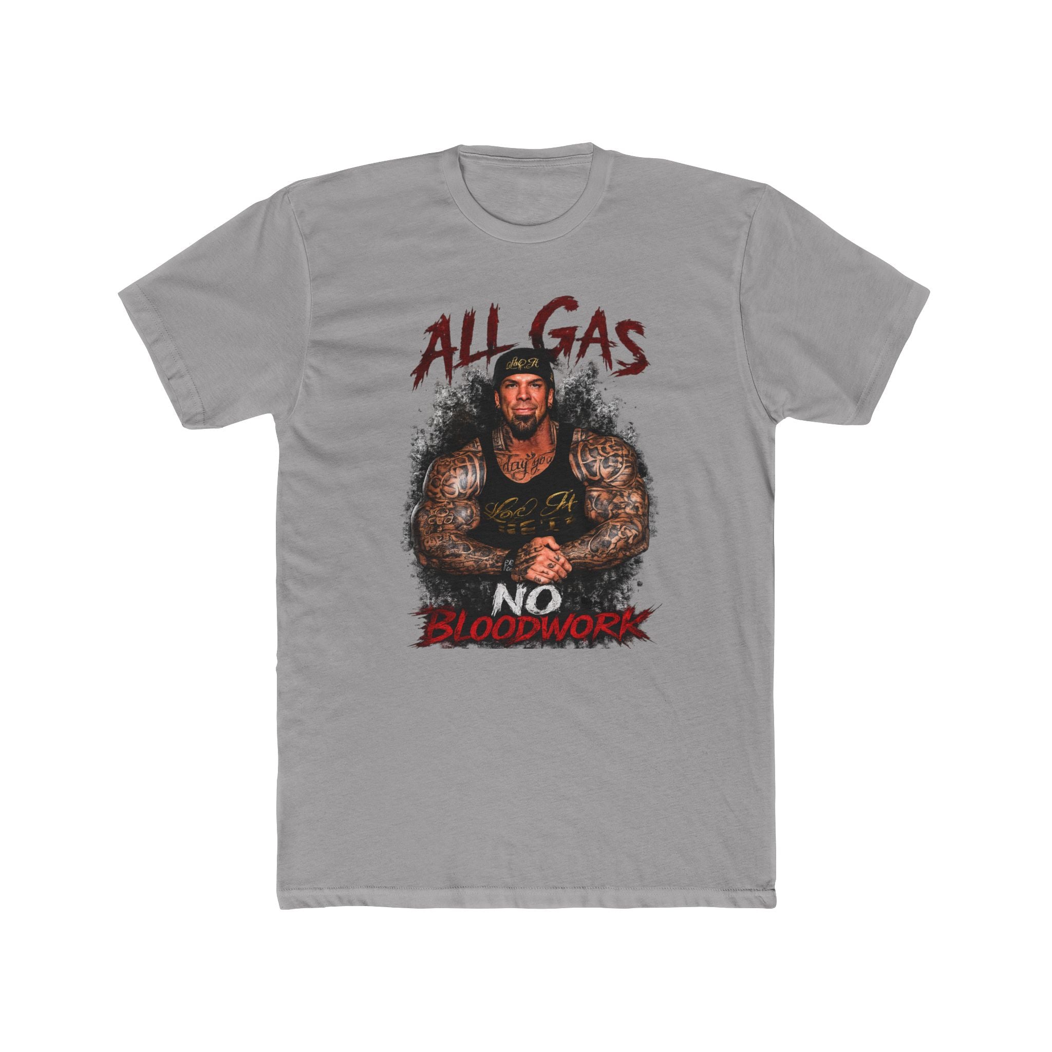 All Gas No Bloodwork T‑Shirt — Retro Tough Gym Tee
