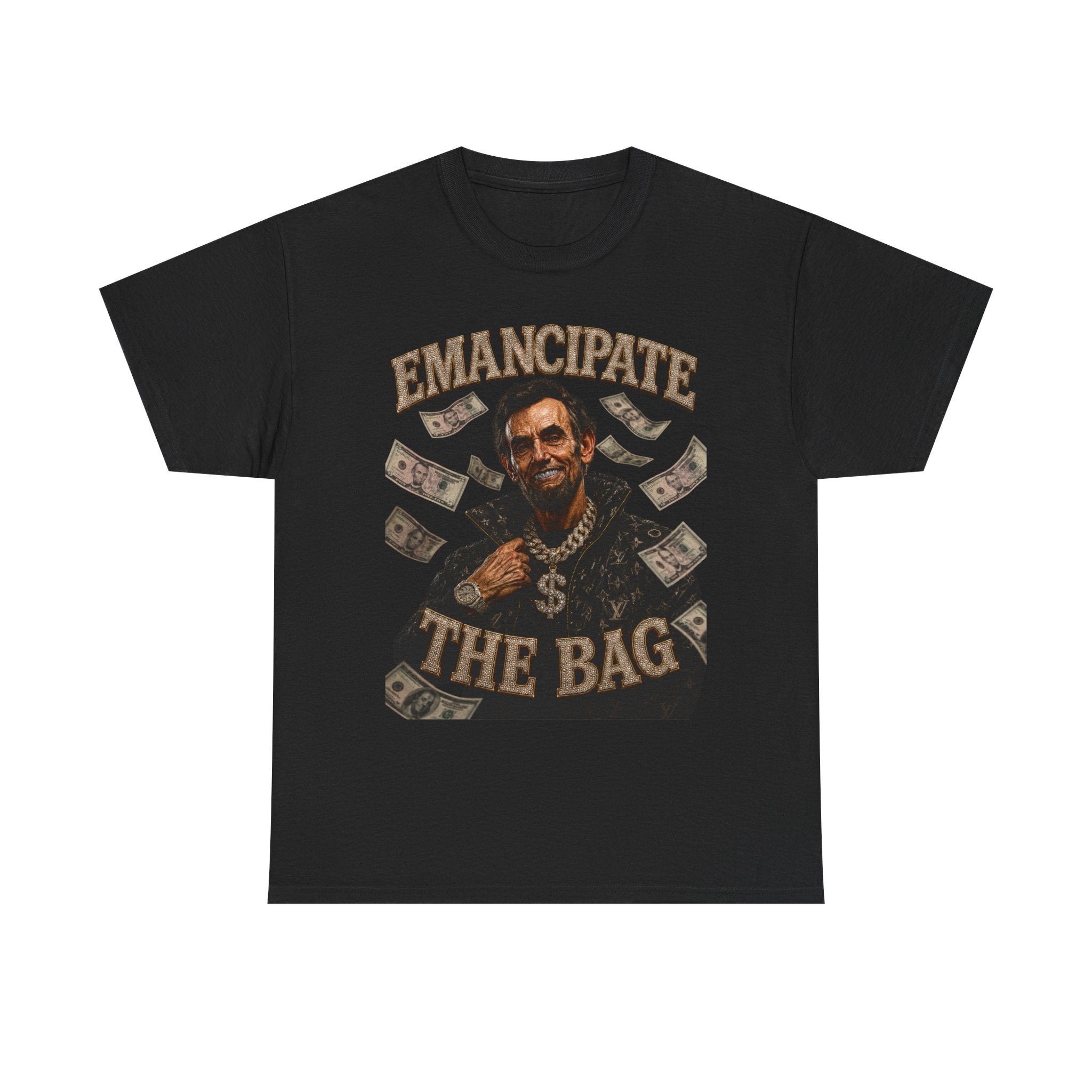 Emancipate The Bag T-Shirt — Funny Abraham Lincoln Money Graphic Tee