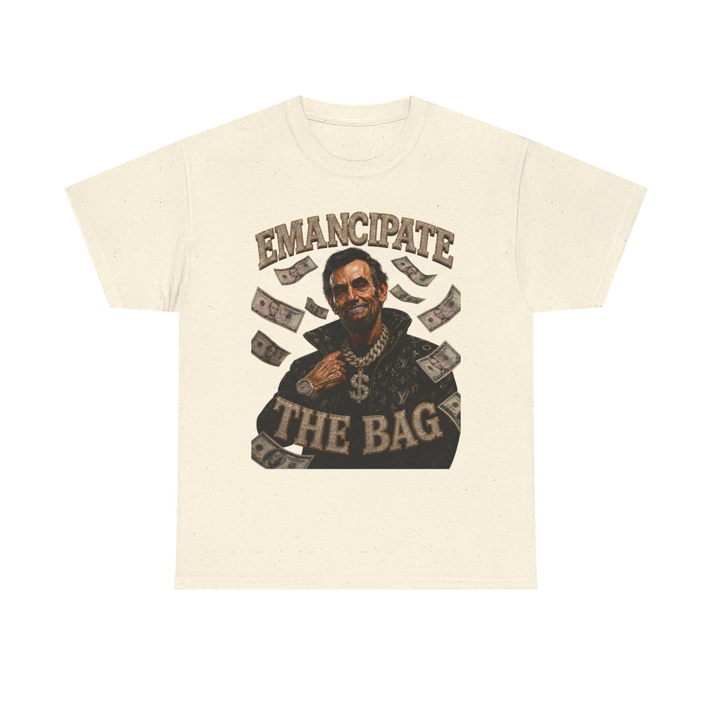Emancipate The Bag T-Shirt — Funny Abraham Lincoln Money Graphic Tee