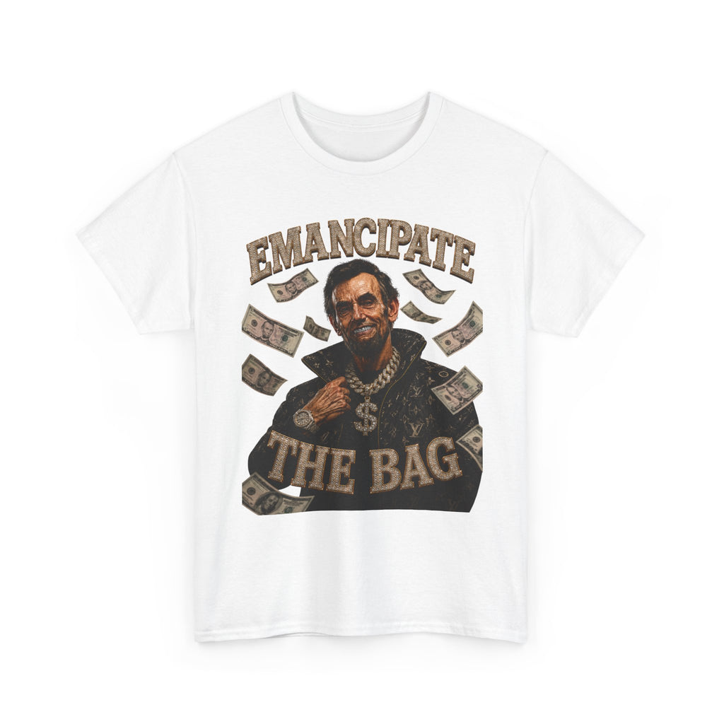 Emancipate The Bag T-Shirt — Funny Abraham Lincoln Money Graphic Tee