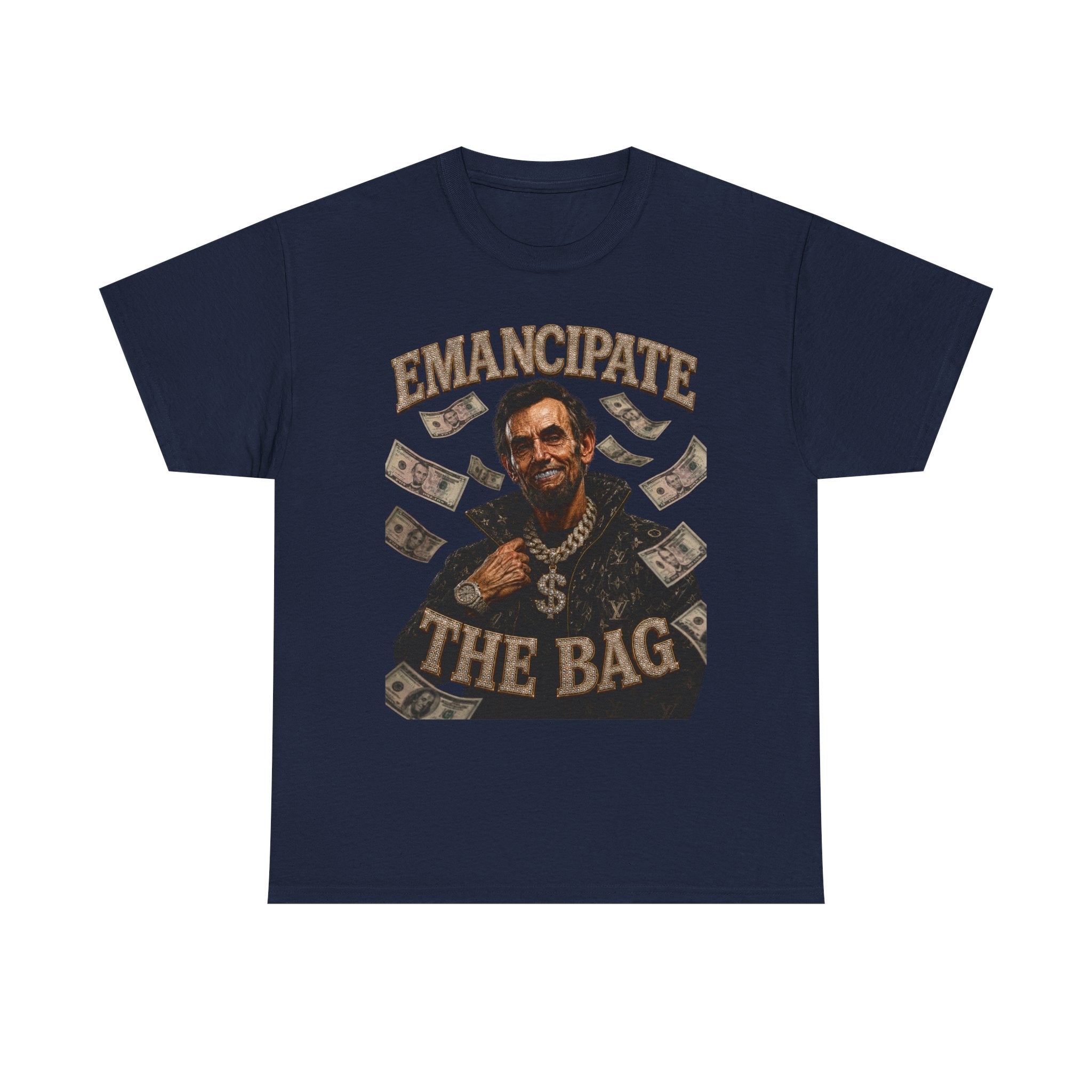 Emancipate The Bag T-Shirt — Funny Abraham Lincoln Money Graphic Tee