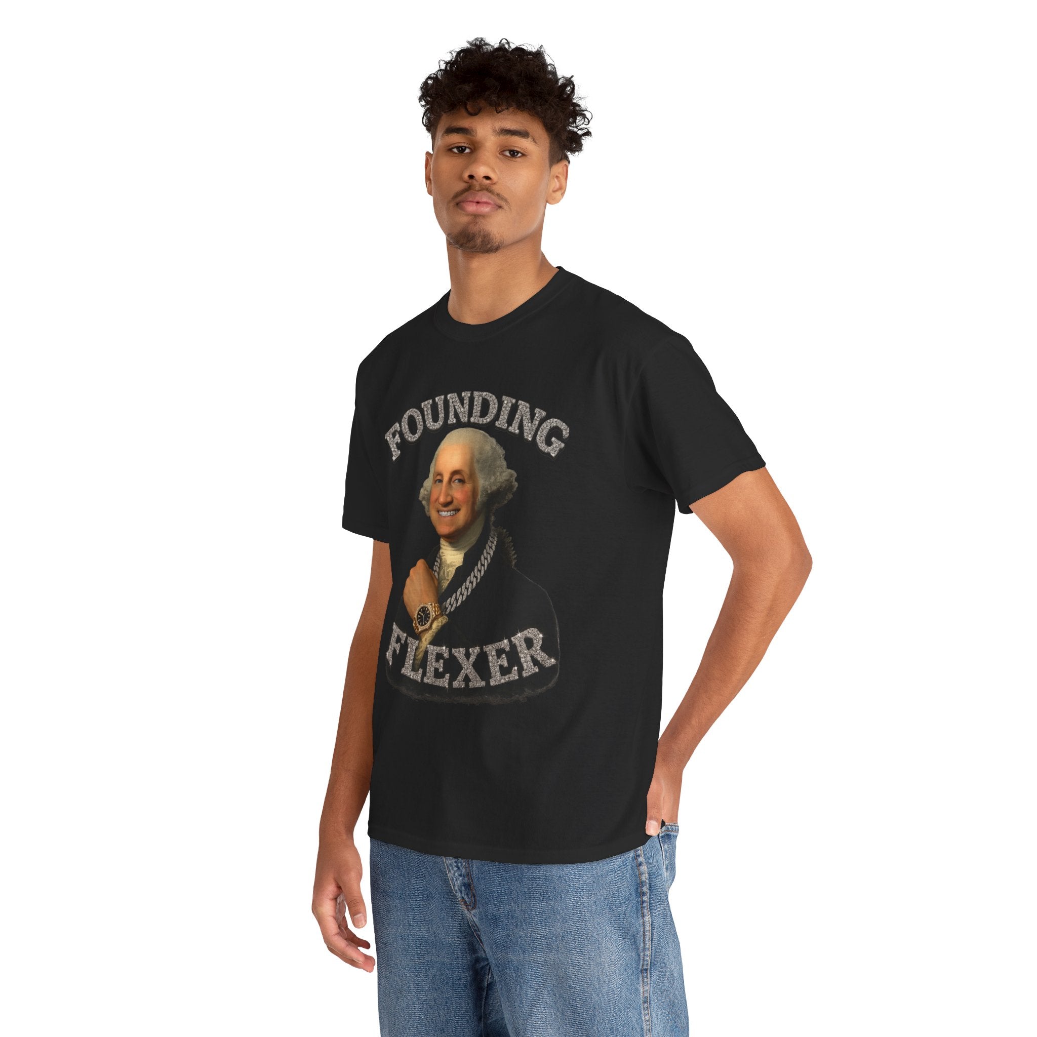 Founding Flexer T-Shirt — Funny George Washington Graphic Tee