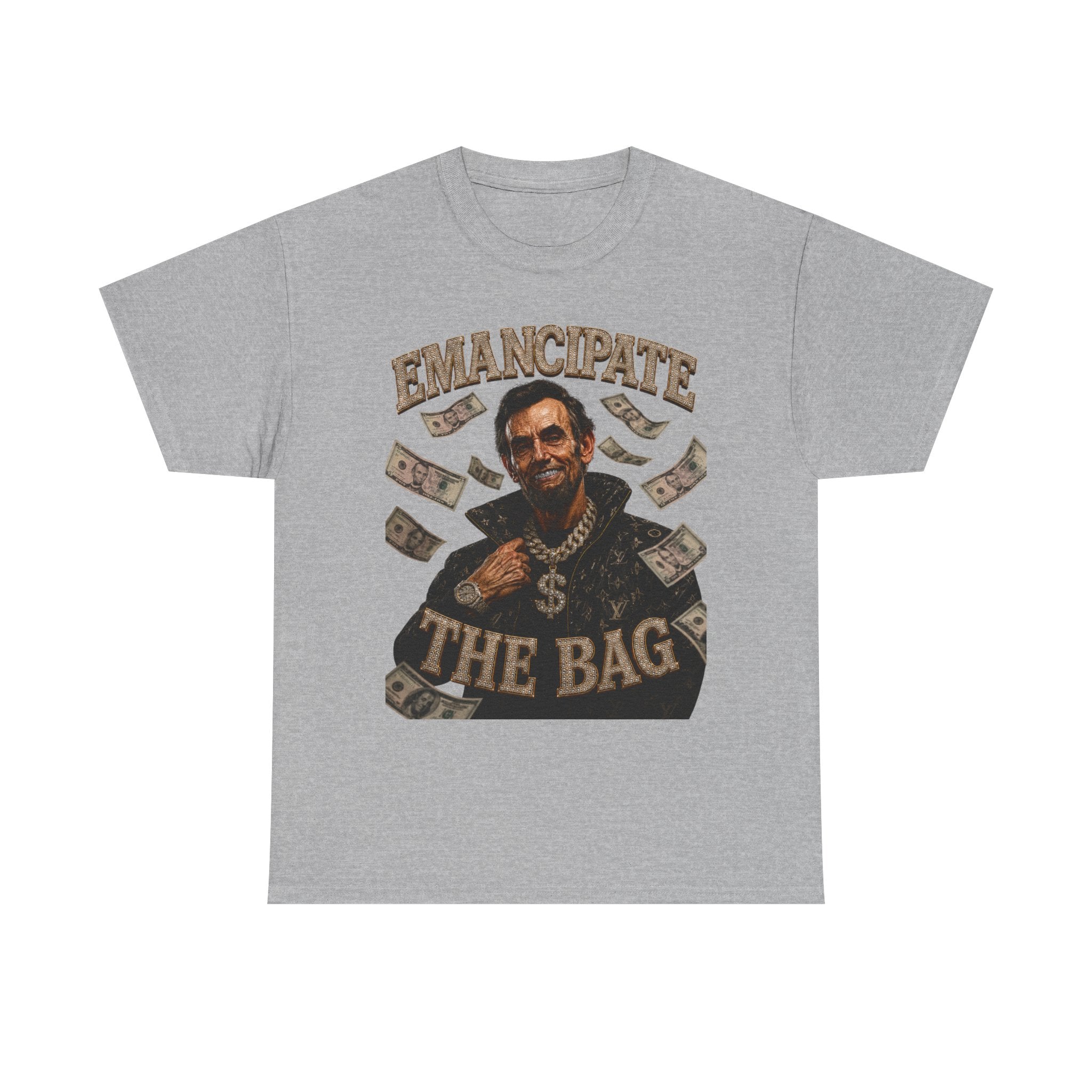 Emancipate The Bag T-Shirt — Funny Abraham Lincoln Money Graphic Tee