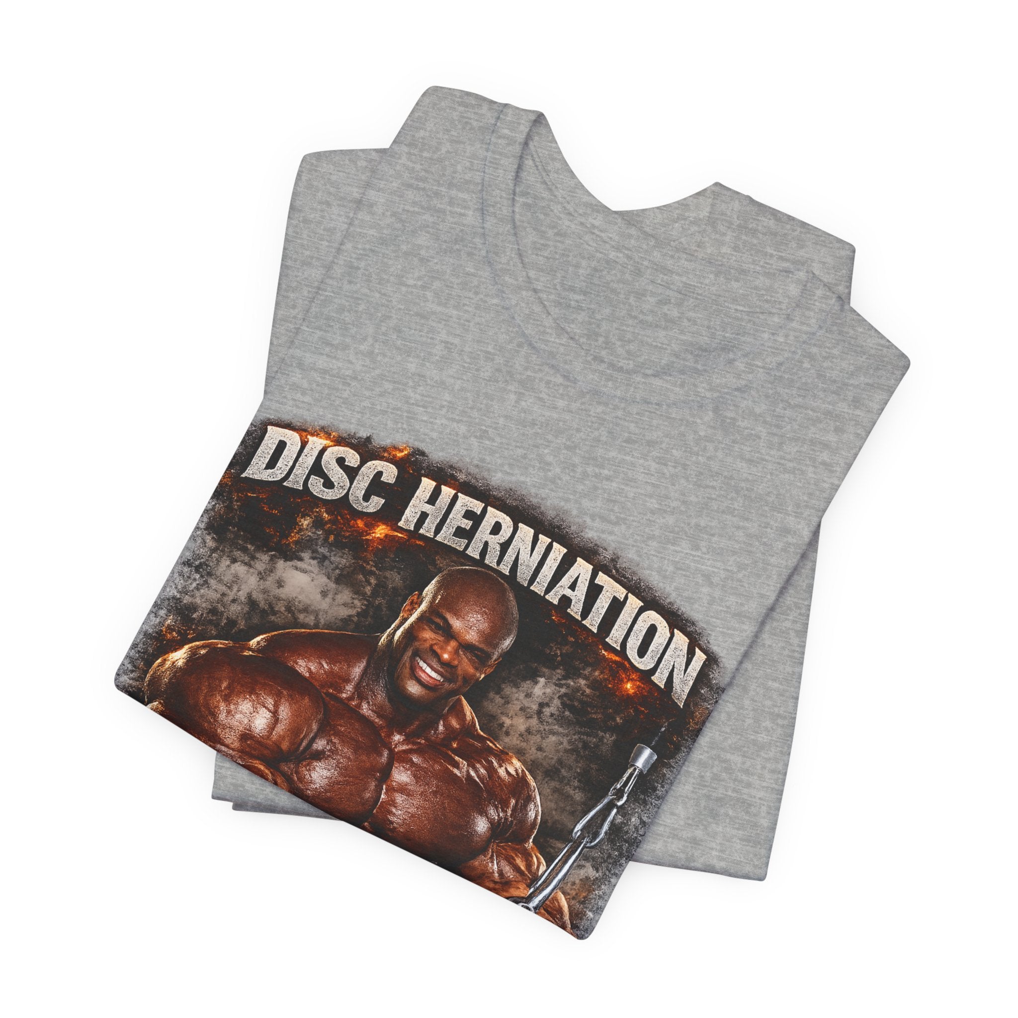 Disc Herniation Enthusiast T-Shirt — Funny Bodybuilder Back Pain Tee